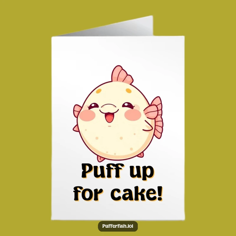 Free Printable Birthday Card: Blushing Pufferfish Fun Downloadable Gift