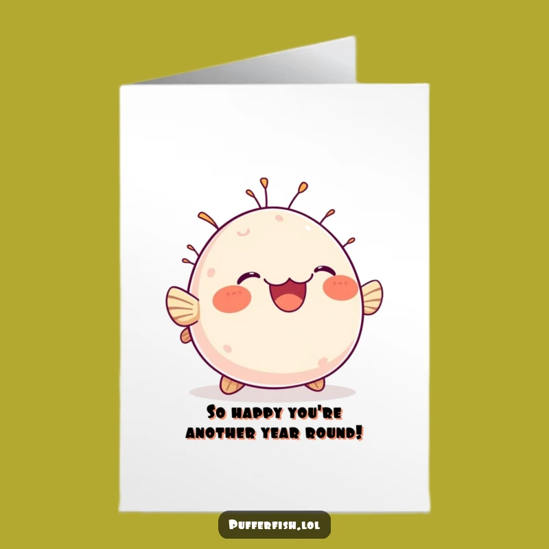 Free Printable Birthday Card: Bobbing Pufferfish for a Cheerful Downloadable Gift