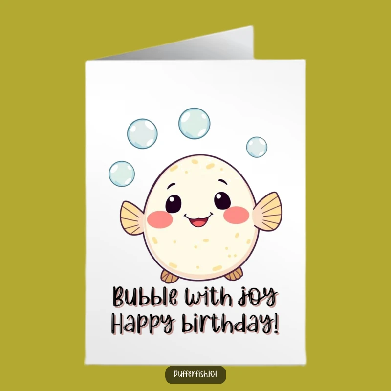 Free Printable Pufferfish Birthday Card: Bubble Juggler, Funny Downloadable Gift for Lighthearted Birthdays