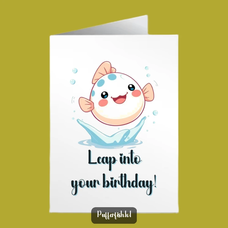 Free Printable Kawaii Pufferfish Birthday Card: Funny Splashy Downloadable!