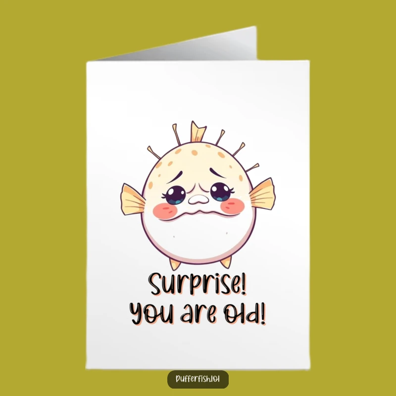 Free Printable Pufferfish Birthday Card: Surprised Inflation Fun Downloadable