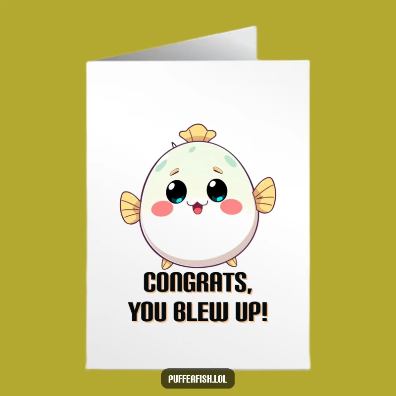 Printable Pufferfish Congratulations Card: Funny Free Downloadable for Big News