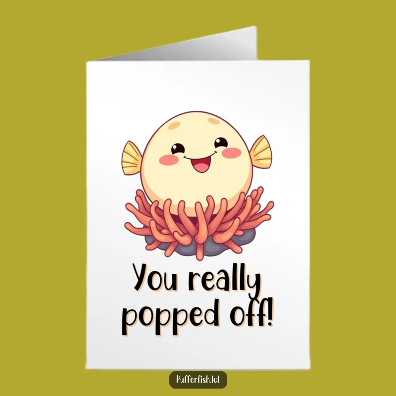 Free Printable Congrats Card: Bouncing Pufferfish for Awesome Downloadable Celebration Gift