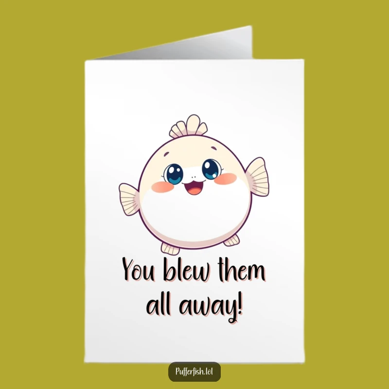 Free Printable Congrats Card: Inflated Pufferfish Celebration Downloadable Gift