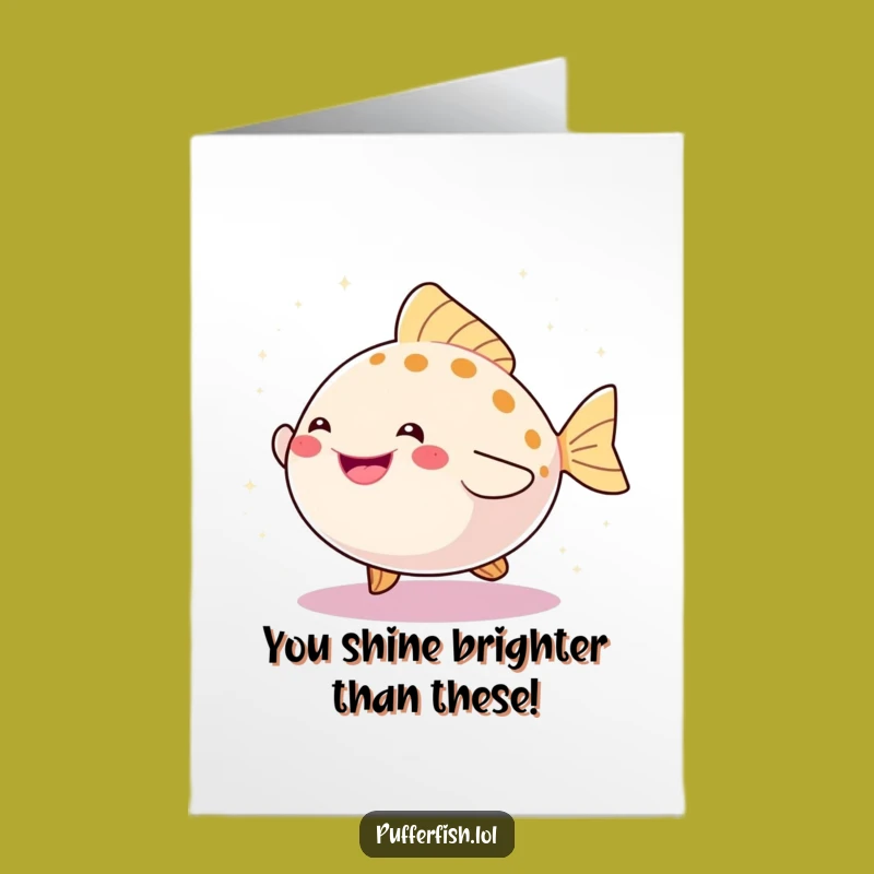 Free Printable Congrats Card: Sparkly Pufferfish Dance for a Festive Downloadable Gift