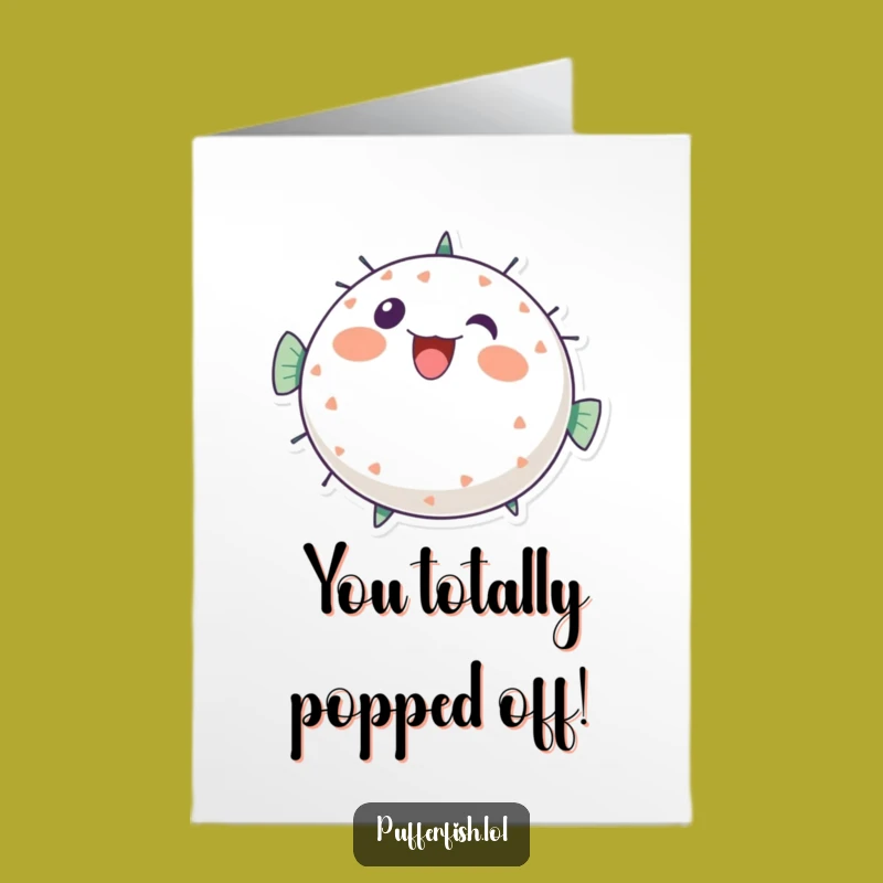 Free Printable Congratulations Card: Bubbly Pufferfish Cheers to Your Success!