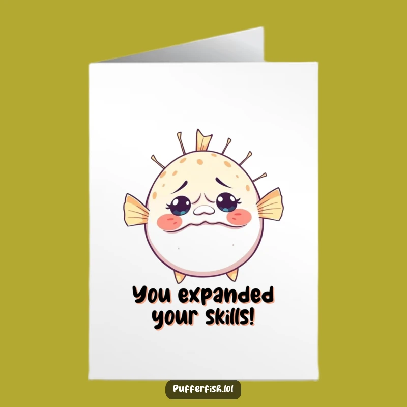 Free Printable Pufferfish Congrats Card: Surprise Inflation Celebration Downloadable