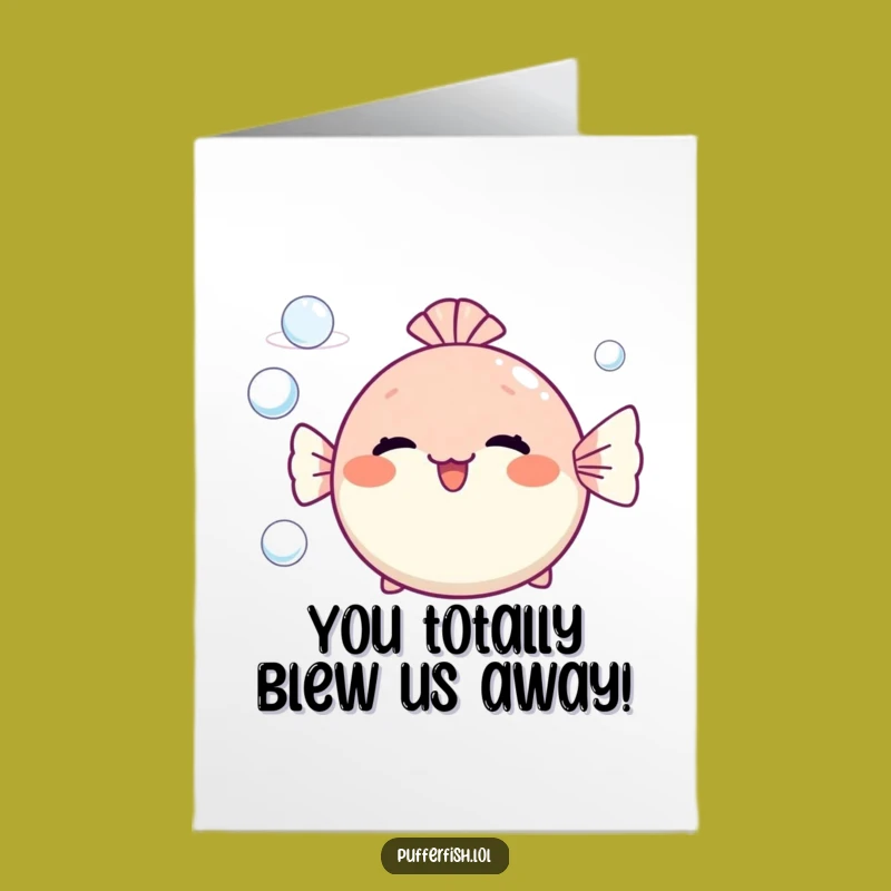Free Printable Congrats Card: Pufferfish Bubbles of Joy - DIY Downloadable!