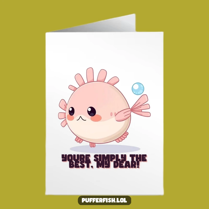 Free Printable Congratulations Card: Funny Pufferfish Bubble Chase - Print-at-Home Celebration