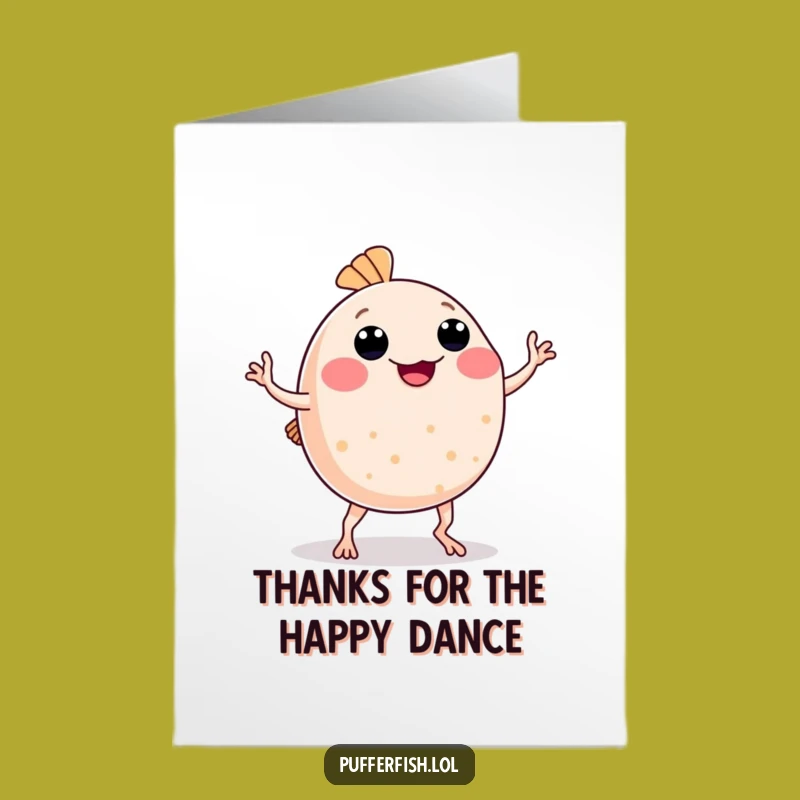 Free Printable Dancing Pufferfish Thanks Card: Goofy & Amusing Download