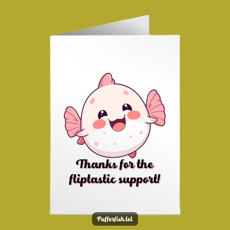 Free Printable Kawaii Pufferfish Thank You Card Wobbly Swim Funny Fish Downloadable