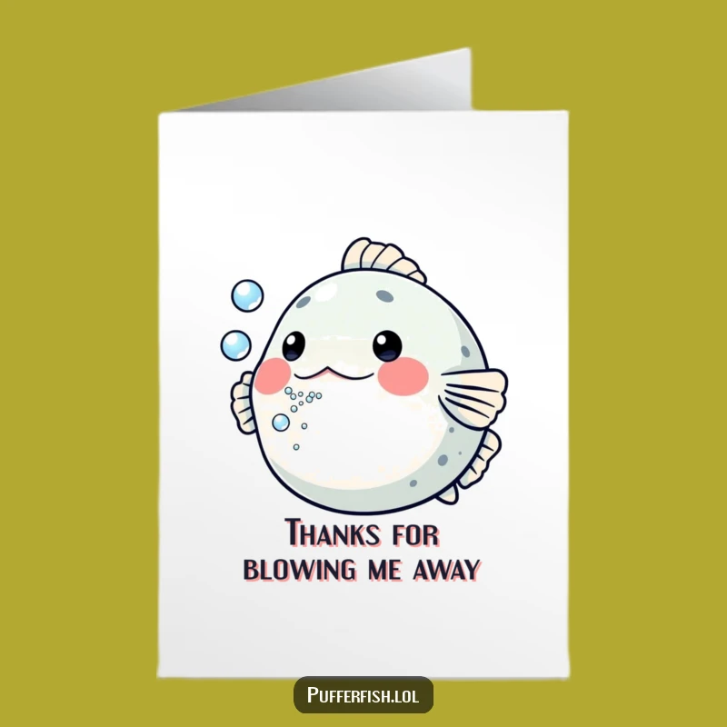 Free Printable Pufferfish Bubble Thanks Card: Adorable & Amusing Download