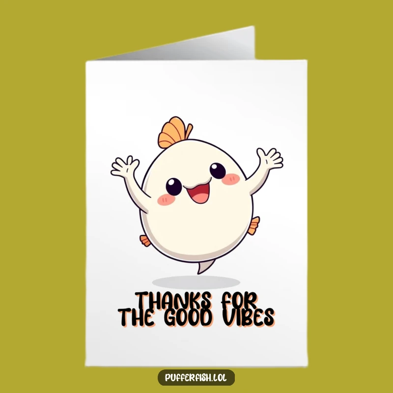 Free Printable Thank You Card: Dancing Pufferfish Fun - Funny Downloadable Gratitude