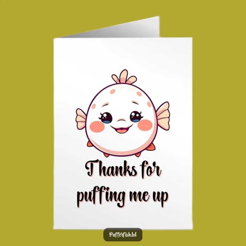 Free Printable Thank You Card: Pufferfish Thanks You, Humorous Downloadable Gift