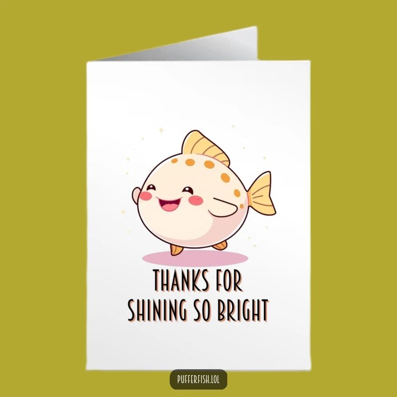 Free Printable Thank You Card: Sparkly Pufferfish Dance for a Grateful Downloadable Gift
