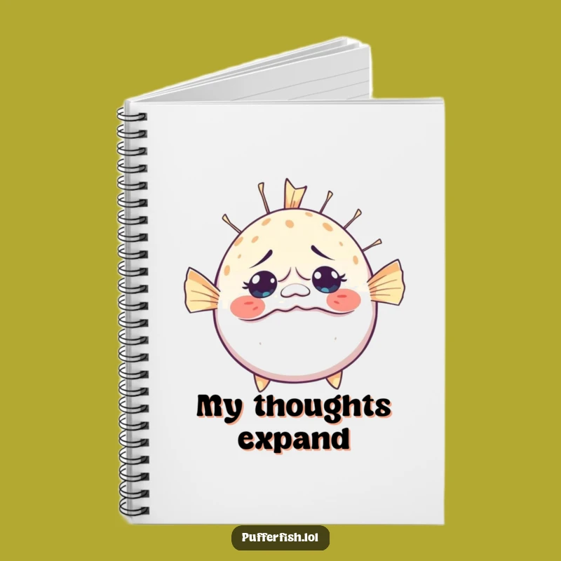 Funny Bewildered Pufferfish Inflating Notebook: Jot Down Surprised Thoughts