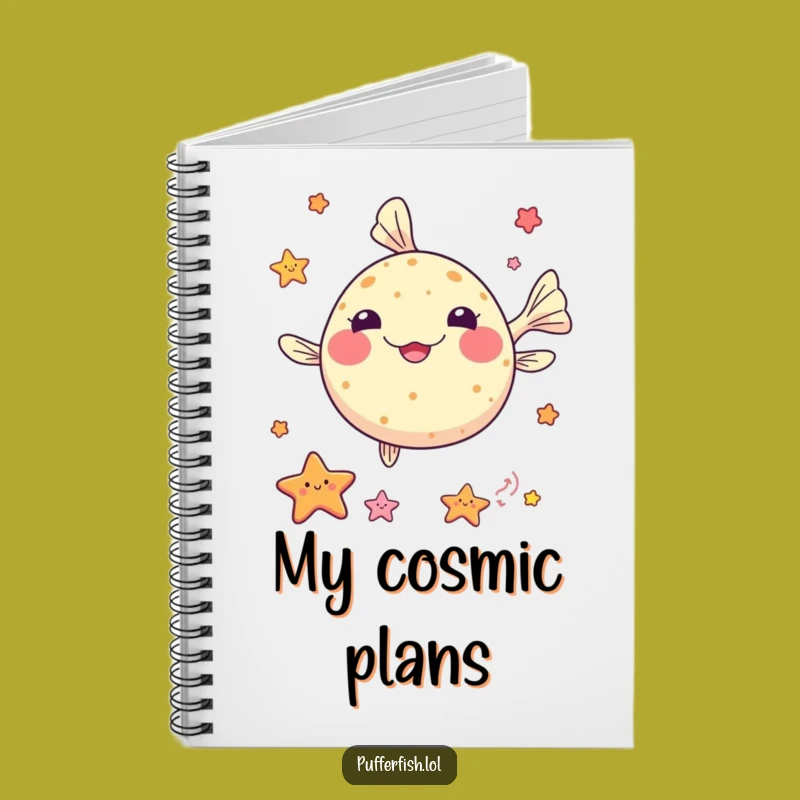 Funny Kawaii Pufferfish Juggling Notebook - Sea Star Journal, Perfect for Notes!