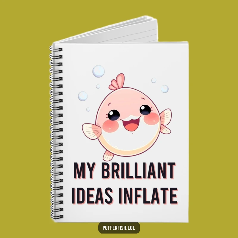 Funny Pufferfish Bubble Journal: Gleeful Swimmer for Your Thoughts, Great Funny Gift