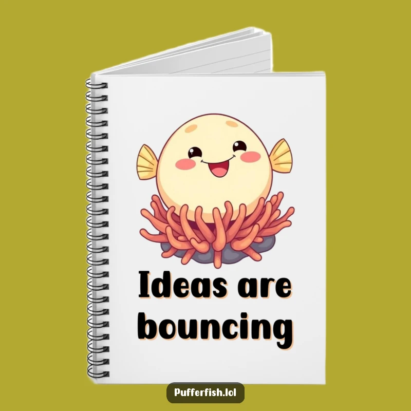 Funny Pufferfish Bounce Notebook: Smiling Fish Journal, Perfect Funny Gift