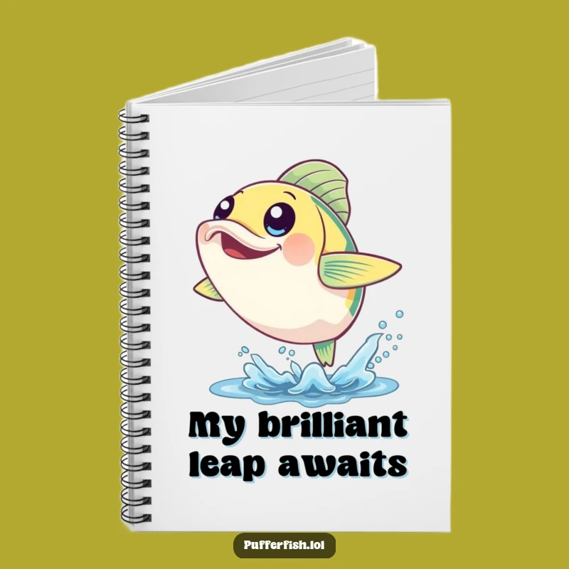 Funny Cheerful Fish Leap Notebook - Jot Down Your Joyful Ideas