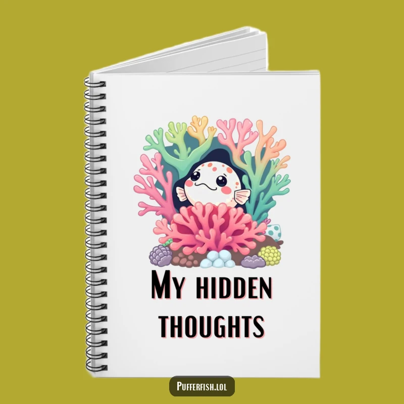 Funny Curious Pufferfish Coral Notebook: Jot Down Curious Ideas