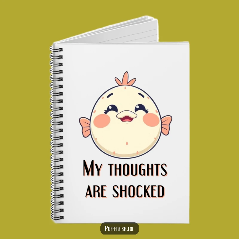 Funny Kawaii Pufferfish Surprise Journal: Shocked Face for Notes, Great Funny Gift