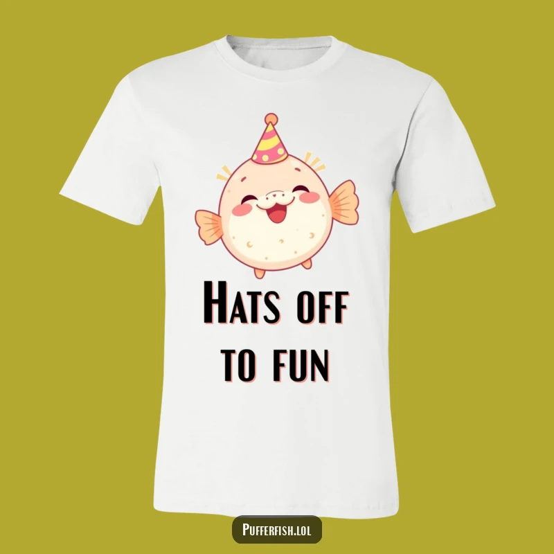 Funny Party Pufferfish T-Shirt, Giggly Apparel for Celebration Fans