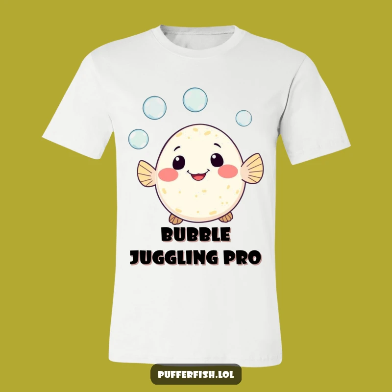 Funny Pufferfish Juggling T-Shirt: Playful Ocean Wear and Hilarious Gag Gift