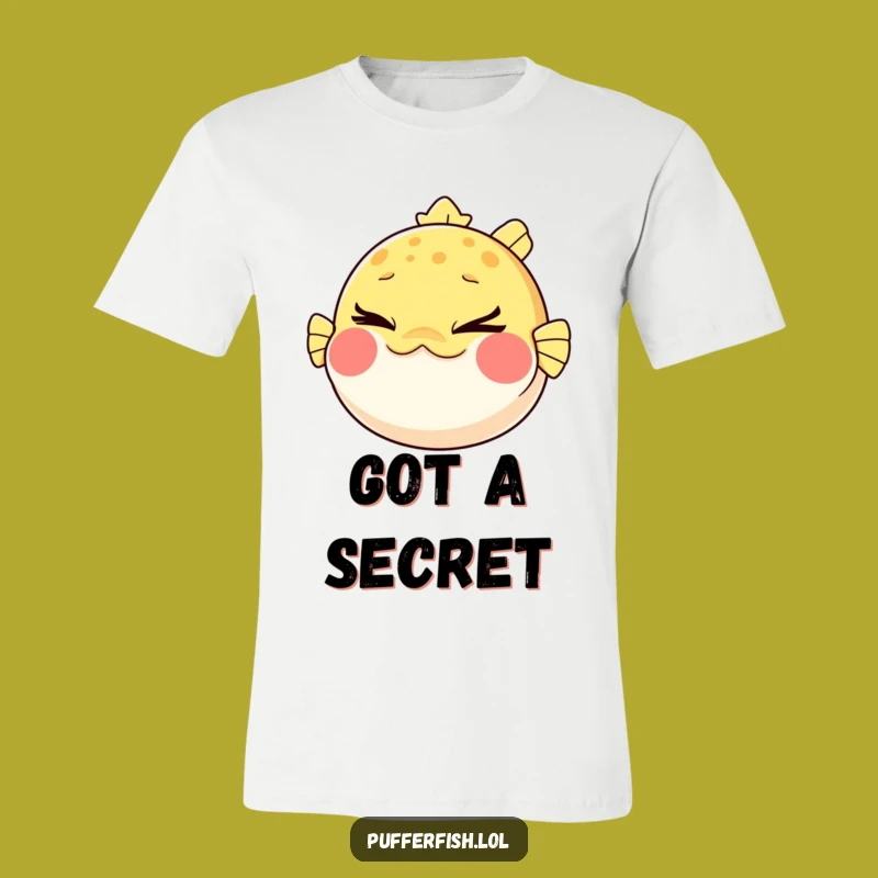 Funny Pufferfish Wink T-Shirt: Cheeky Underwater Style, Perfect Gift