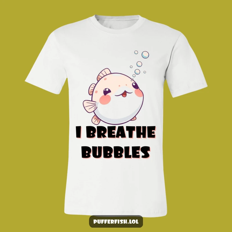 Funny Playful Pufferfish Bubbles T-Shirt: Hilarious Aquatic Apparel