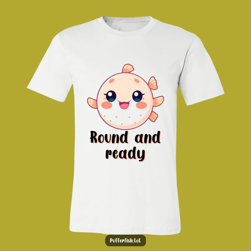 Funny Bouncing Pufferfish T-Shirt, Energetic Fun for Casual Wear