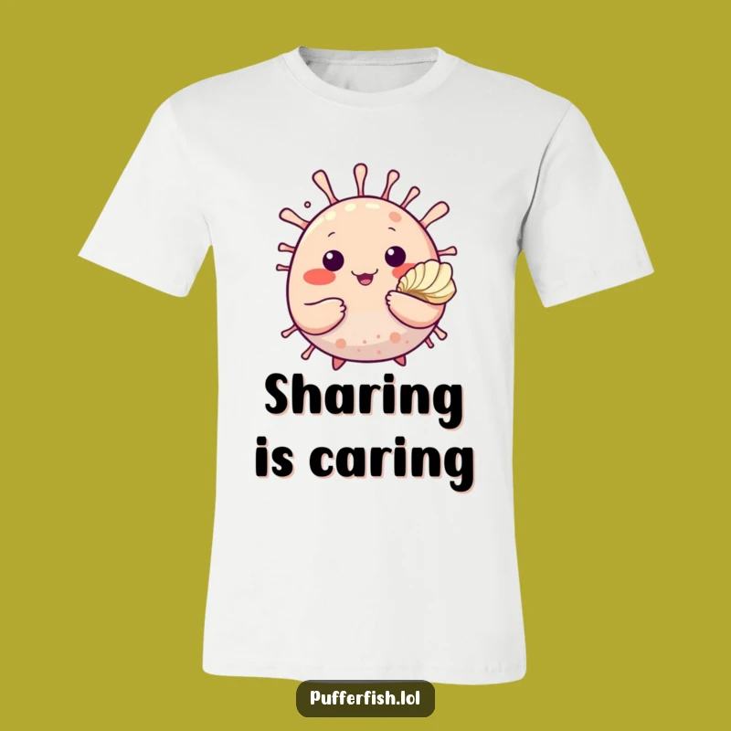 Funny Pufferfish Seashell Tee: Friendly Fish Wave Shirt, Ideal Funny Gift