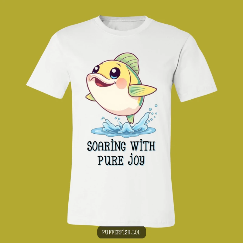 Funny Cheerful Fish Leap T-Shirt - Comedic Apparel for Joyful Souls