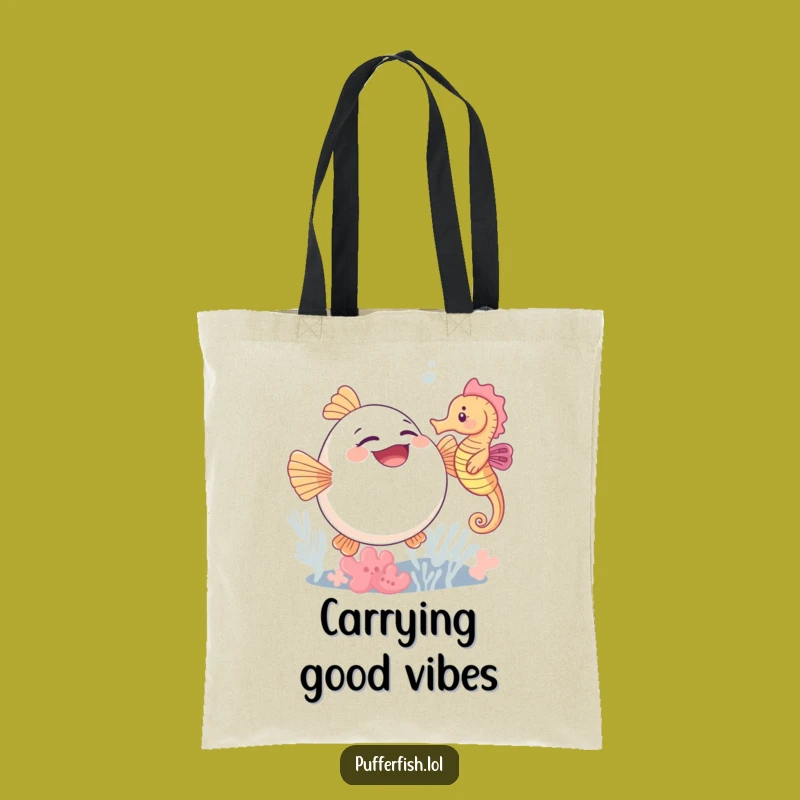 Cute Funny Pufferfish Giggle Tote: Carry Your Laughs Everywhere!