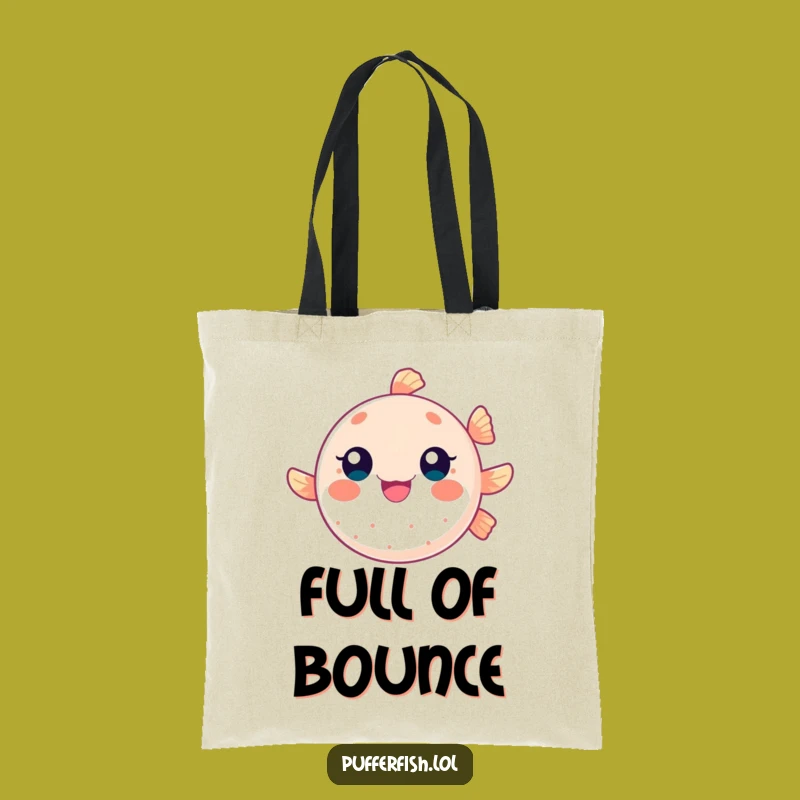 Funny Bouncing Pufferfish Tote Bag, Carry Your Playful Spirit