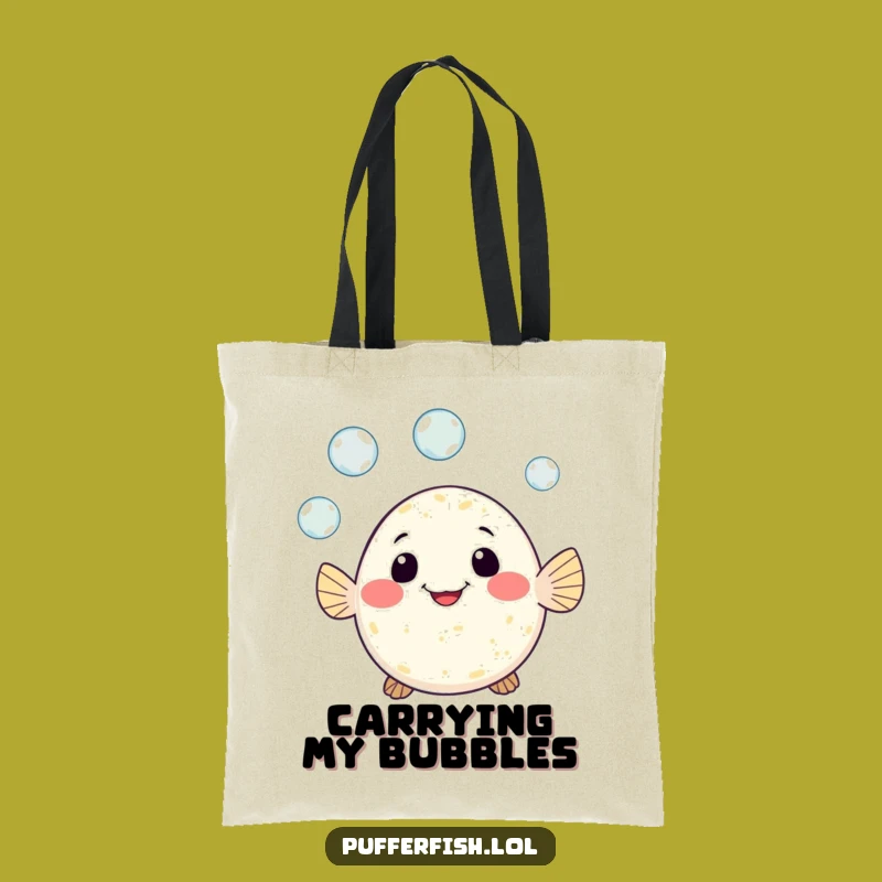 Funny Pufferfish Juggling Tote Bag: Carry Your Fun with Aquatic Humor