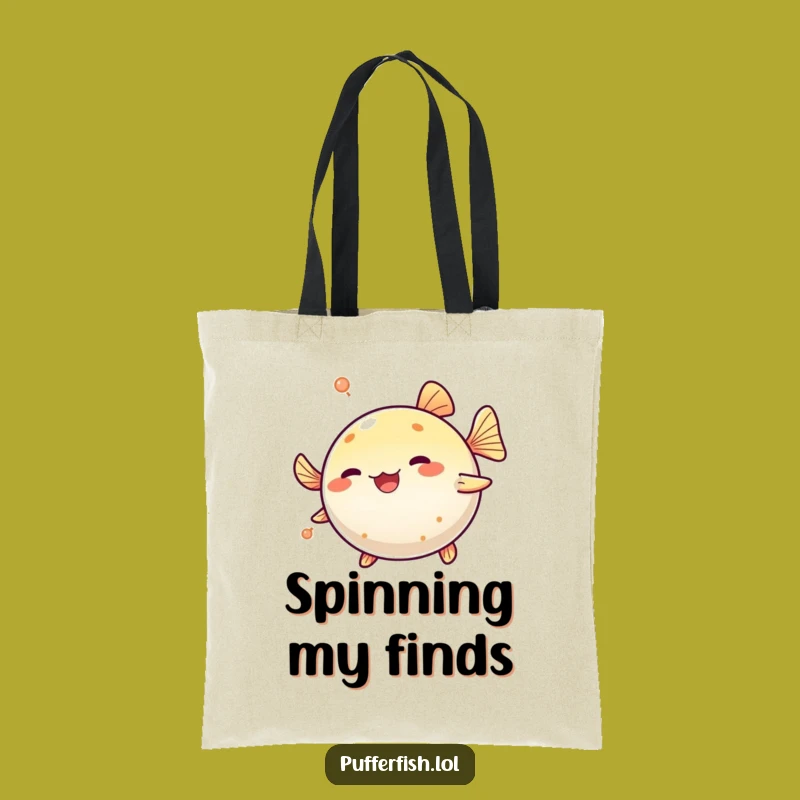 Funny Pufferfish Spinning Tote Bag: Carry Fun, Hilarious Funny Gift!